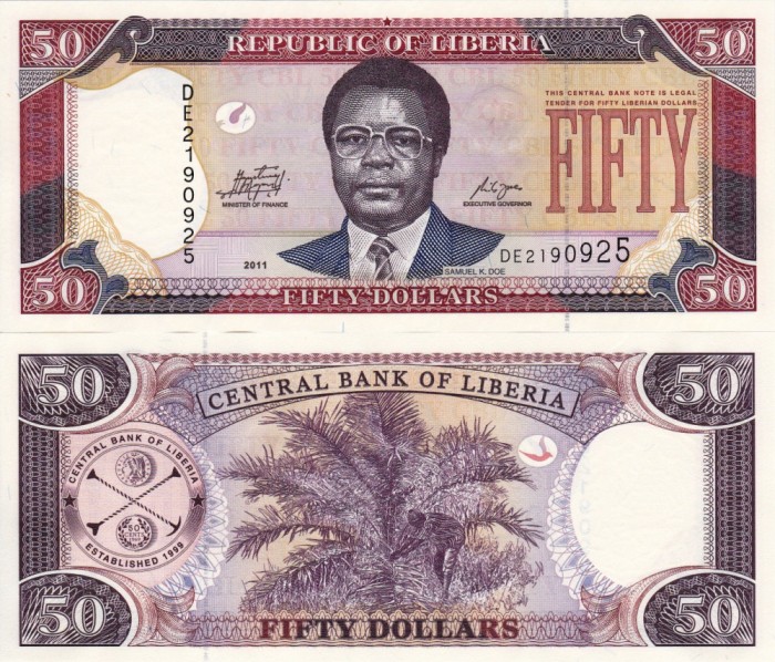 LIBERIA 50 dollars 2011 UNC!!!