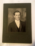 D- Fotografie veche portret barbat inceput secol XX, 15.5x11cm