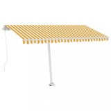 Cumpara ieftin Copertina retractabila manual cu LED, galben &amp; alb, 400x300 cm