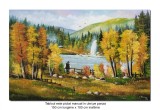 Cumpara ieftin Tablou GIGANT peisaj de la munte pictat manual, Calmitate, 150x100cm ulei pe panza, gata de agatat pe perete