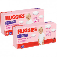 Pachet Scutece chilotel Huggies Pants Girl nr 6, 15-25 kg, 96 buc