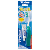 Periuta de dinti Trisa Travel Medium, pasta de dinti 9 ml inclusa