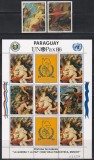Paraguay 1986 - Tablouri de Rubens - Anul Internațional al Păcii, Serie + Bloc, PA, MNH