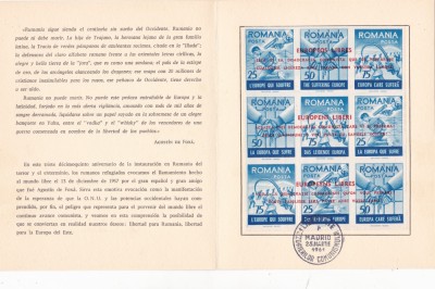 EXIL 1959 - CARNET FILATELIC MISCAREA LEGIONARA, INSTAURAREA TERORII,SUPRATIPAR foto