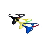 Chiloți bikini bărbați cu talie joasă, contrast și șnur, din material elastic, o singură mărime