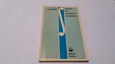 Tabele de integrale nedefinite M.L.Smoleanski RM4 foto