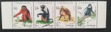 SOMALIA-MAIMUTE-4 Val.in straif-MNH**SOM 161, Africa, Fauna