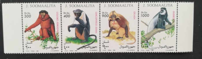SOMALIA-MAIMUTE-4 Val.in straif-MNH**SOM 161