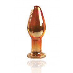 Dop Anal Glass Plug No.2, Sticla Premium, Galben, 9.2 cm, Guilty Toys, Sexxify