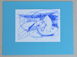 Minai Rusu compozitie abstracta desen cerneala, Abstract, Altul