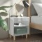 vidaXL Noptiere cu picioare lemn, 2 buc, alb extralucios, 40x30x50 cm 805792