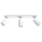 Lustră De Tavan Ring Alb Oțel 3 Becuri Tub Modern De Interior