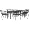 vidaXL Set de sufragerie de grădină 7 piese neagră sticlă polirattan 3334602