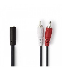 Cablu audio stereo 2x RCA tata - 3.5 mm mama Jack 0.2m Nedis foto