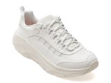 Pantofi sport SKECHERS albi, 150106, din piele naturala