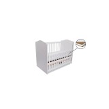 Cumpara ieftin Patut Eurogloria Como Balansoar culisant - Alb cu Cappucino + Saltea Cocos 10 cm