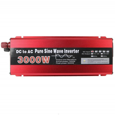 Invertor auto cu unda sinusoidala pura baterie 12v 230v 1500w 2000w 3000w rulota foto