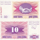 Bancnota Bosnia-Hertegovina 10 Dinara 1992 UNC, Necirculata