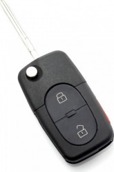 Audi - carcasa cheie tip briceag cu 2+1 butoane 1 buton de panica si baterie 1616 foto
