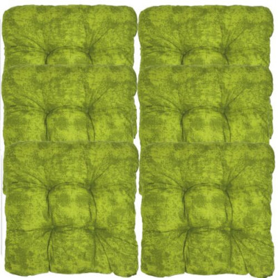 Set 6 Perne pentru scaun Jemidi, 38 x 38 cm, Verde, Poliester/Bumbac, 55316.07.07 foto