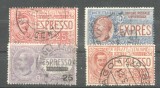 Italy 1903-1920 Special Delivery Mi.85 93 128 132 Sas.E1-4 used AM.511, Stampilat