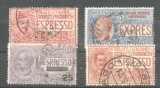 Italy 1903-1920 Special Delivery Mi.85 93 128 132 Sas.E1-4 used AM.511, Stampilat