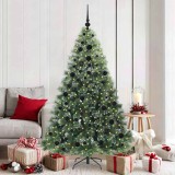 vidaXL Brad de Crăciun artificial cu 300 LED Verde 180 cm PE și PVC 3397849