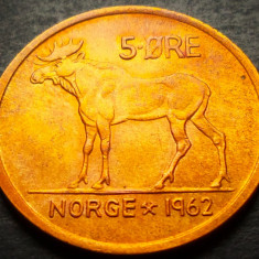 Moneda 5 ORE - NORVEGIA, anul 1962 * cod 4285 A