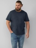Tricou cu maneca scurta si decolteu la baza gatului, barbati big sizes, Bleumarin, 2XL, 3XL