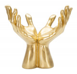 Cumpara ieftin Statueta decorativa, Peace Hands, Mauro Ferretti, 25 x 15 x 24 cm, polirasina, auriu