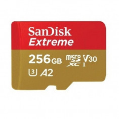 Card de memorie SanDisk Extreme MicroSDXC 256GB CLASS A2 U3 V30 160MB/s cu adaptor SD foto