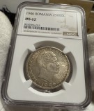 25.000 Lei 1946 Argint, Romania, NGC MS62, Liniuta sub masline, mai RARA!
