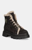 Blauer cizme din piele intoarsa KIMMEL femei, culoarea maro, cu toc plat, izolare usoara, F4KIMMEL06.SUE