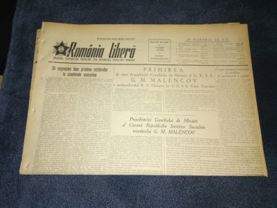 ZIARUL ROMANIA LIBERA 19 SEPTEMBRIE 1953 foto