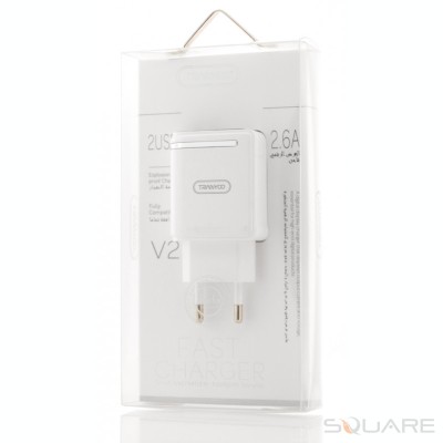 Incarcatoare Retea Tranyoo, V2, 2.6A Fast Charger, White foto