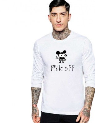 Bluza barbati alba - f*ck off Mickey Mouse - 2XL foto