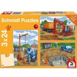 Set puzzle 3 x 24 piese, Pe santier + cadou poster, Schmidt