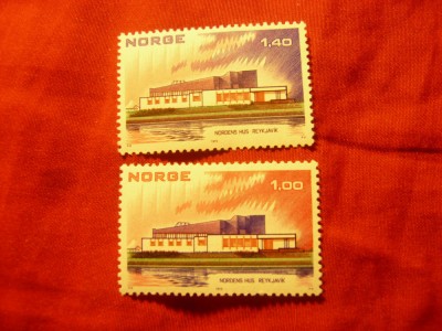 Serie Norvegia 1973 - Norden - Casa Nordicilor , 2 valori foto