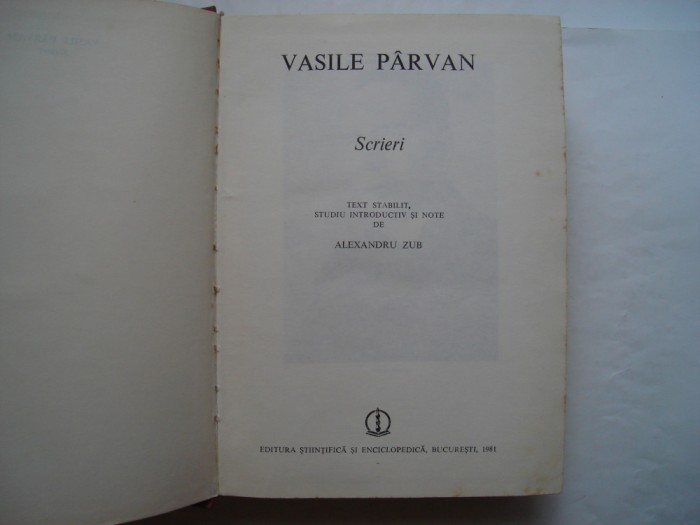 Scrieri - Vasile Parvan