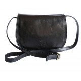 Geanta casual de umar, din piele naturala, neagra, GD103