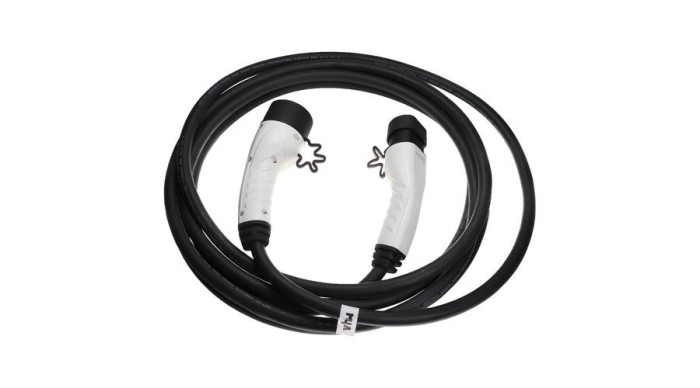 VHBW Cablu de &icirc;ncărcare pentru mașină electrică, hibridă plug-in - Cablu tip 2 la tip 2, trifazat, 32 A, 22 kW, 7 m