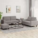 vidaXL Set de canapele, 3 piese, gri taupe, textil