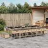 VidaXL Set mobilier grădină cu perne, 17 piese bej combinat poliratan 3211368