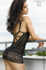 Babydoll Chilirose Negru, Lenjerie Sexy cu Tanga, Marime S/M, Poliester