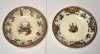 Doua farfurii vechi din ceramica - pictate manual - secol XIX