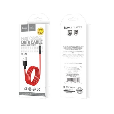Cablu Date si Incarcare USB la Lightning HOCO Superior X29, 1 m, Rosu foto