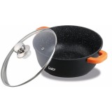 Cratita aluminiu turnat +capac, 16x7.5 cm, 1.2 L, Inductie, DARK LINE, Heinner