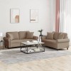 VidaXL Set de canapele cu perne, 2 piese, cappuccino, piele ecologică