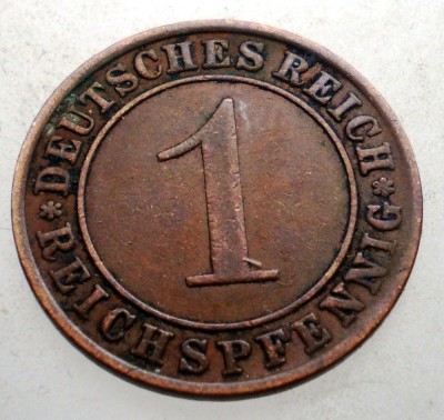 B.150 GERMANIA WEIMAR 1 REICHSPFENNIG 1931 A foto