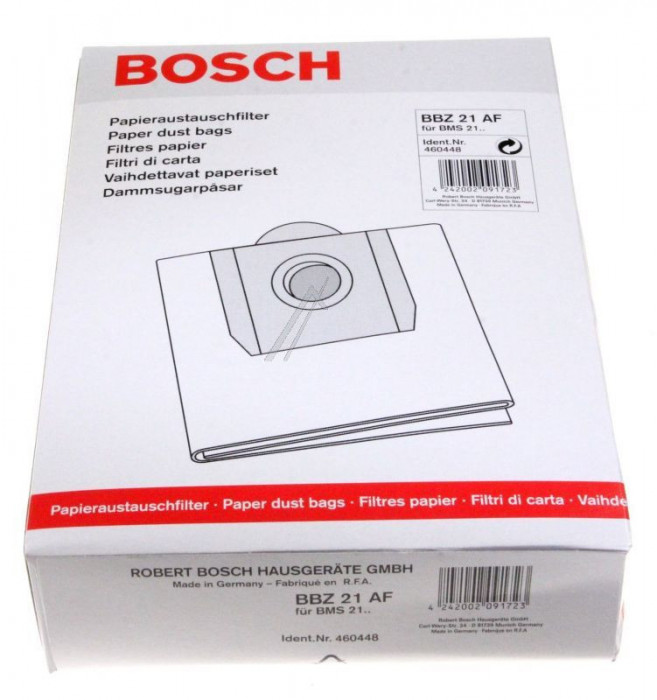 BBZ21AF SACI HARTIE TYP W, 4 BUCATI 00460448 pentru aspirator BOSCH/SIEMENS